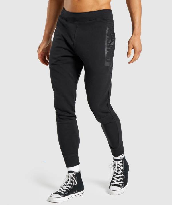 Panske Joggers Gymshark Bold Čierne | YD3871540